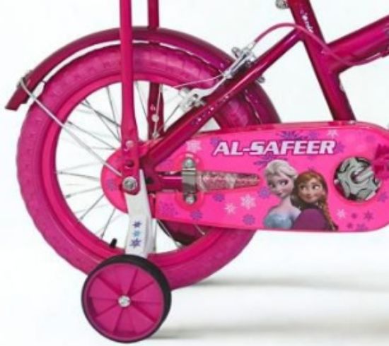 صورة سيكل فروزن بناتي 14 إنش – دراجة وردية بعجلات توازن ومقعد مريح للفتيات من 3 إلى 6 سنوات